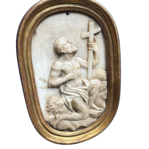 San Girolamo Penitente nel Deserto  Placca in marmo bianco, XVI secolo