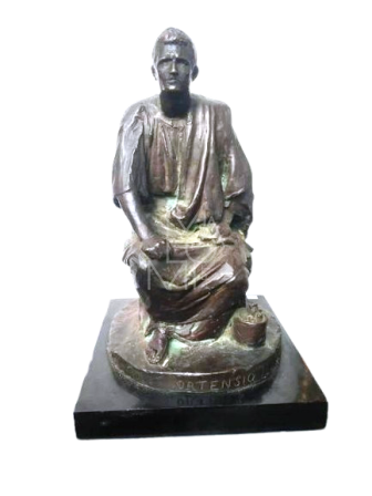Scultura in bronzo a tutto tondo raffigurante "Ortensio". Firmata MAGONI EMILIO VINCENZO
