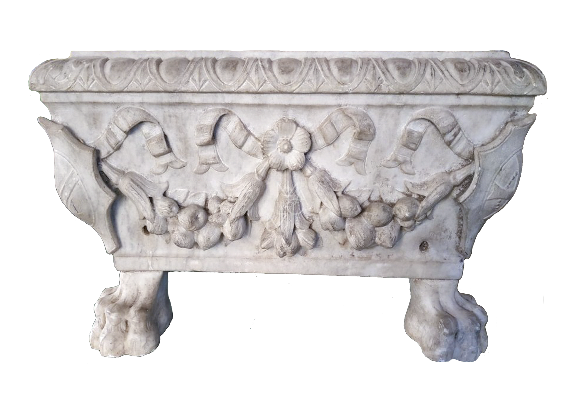 Vasca in marmo scolpito in marmo statuario