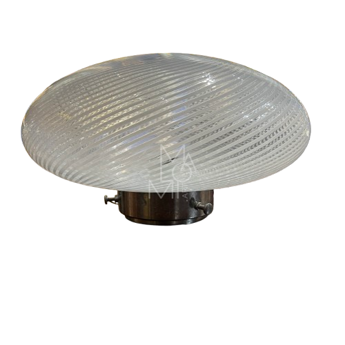 Lampada da tavolo vintage in vetro di Murano a spirale, Venini anni '70