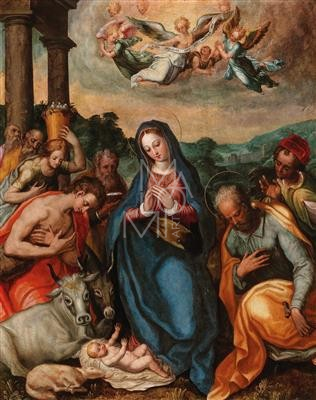 Adorazione dei pastori attribuita a Marco Pino da Siena: Il dipinto manierista napoletano