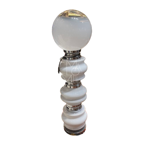 Lampada da terra "Birillo" in vetro di Murano di Carlo Nason per Mazzega, anni '70